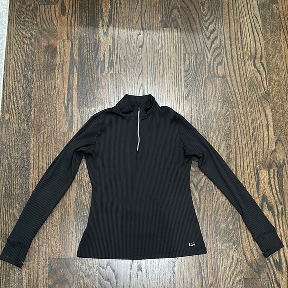 Splits 59 Black Ribbed Long Sleeve Quarter Zip - Picture 1 of 5